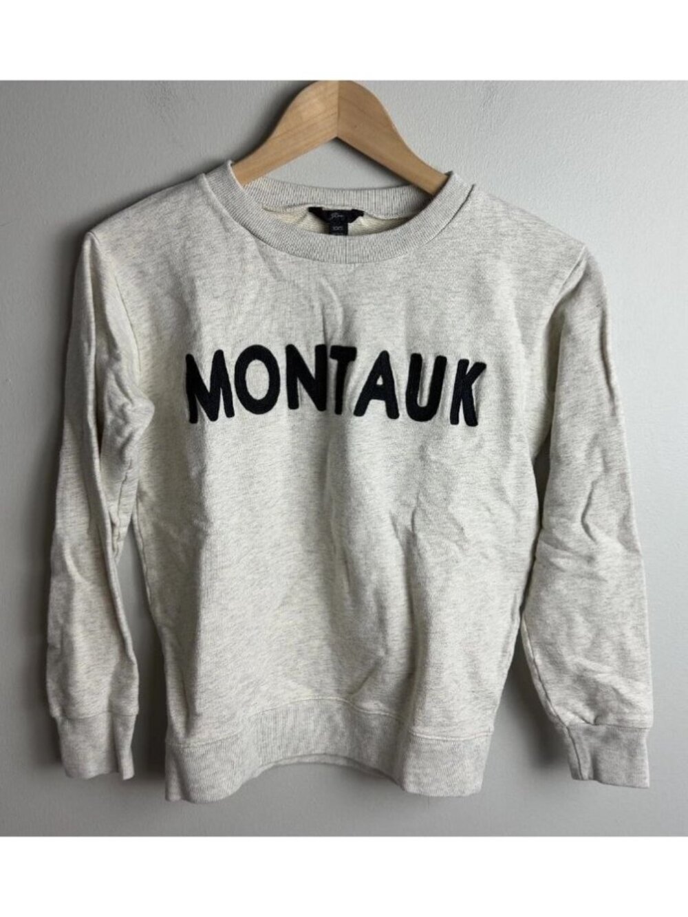 J.Crew Montauk Sweatshirt Heather Grey Embroidered Graphic Size XXS Women’s